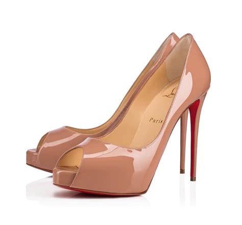Christian Louboutin Women New Very Prive Pump Nude Patent Leather Kingwalk