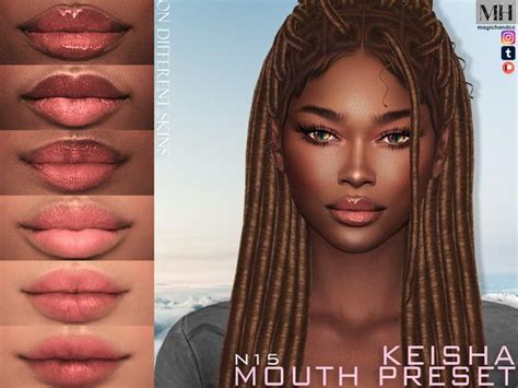 The Sims Resource Keisha Mouth Preset N Sims Sims Sims Cc Skin