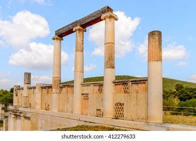 Ruins Apadana Tachara Palace Behind Stairway Stock Photo