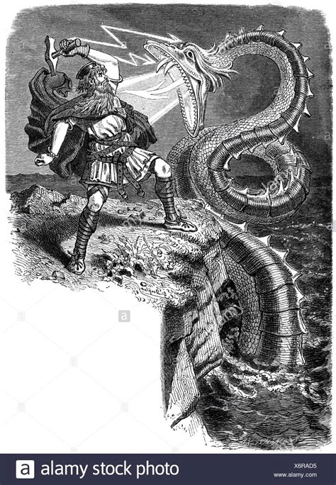 Thor And Midgard Serpent Stock Photos And Thor And Midgard Serpent Stock