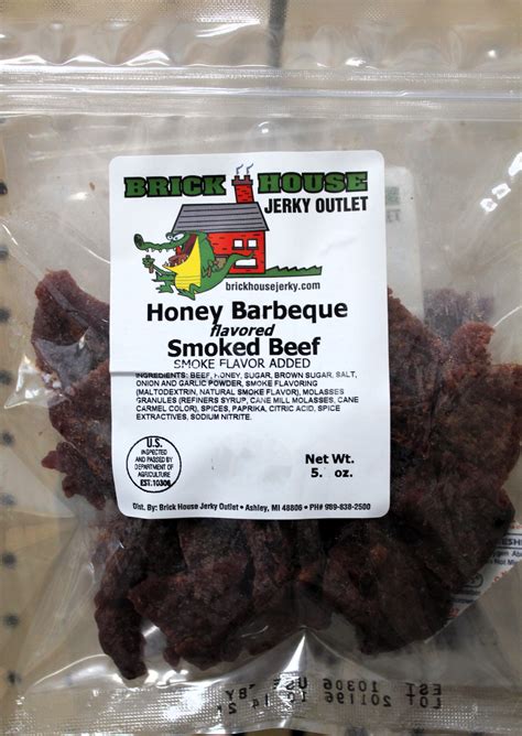 Honey Barbecue Flavored Smoked Beef Jerky Brick House Jerky Outlet