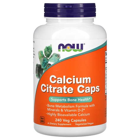 Now Foods Calcium Citrate Caps 240 Veg Capsules Iherb