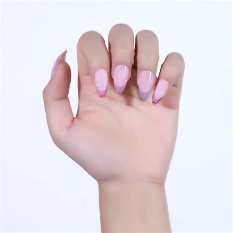 High Quality French Printing Pcs Fake Nails Luxury Nude Customized Package False Nails Oem Abs