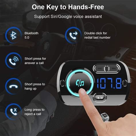 Sonru Newest Fm Transmitter Bluetooth Car Radio Adapter Hands