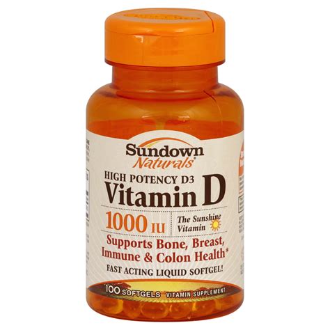 Sundown High Potency Vitamin D3 1000 Iu