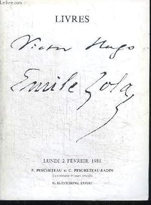 CATALOGUE DE VENTE AUX ENCHERES LIVRES VICTOR HUGO éditions