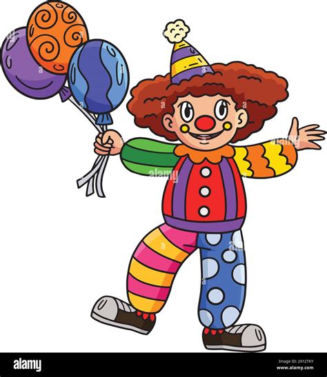 Circus Clown Holding Balloon Cartoon Clipart Stock Vector Image & Art - Alamy