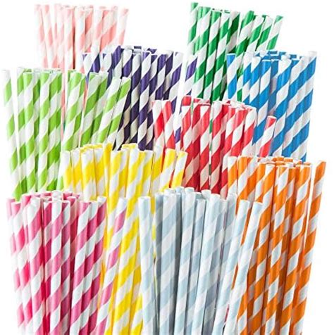 Amazon Weemium Paper Straws Disposable Pack Striped Straws