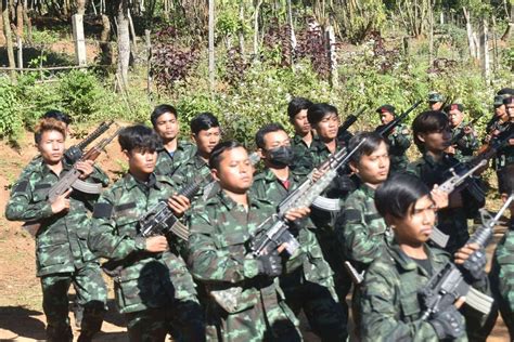 Resistance Fighters In Myanmar Armed With Percussion Lock Muskets M16