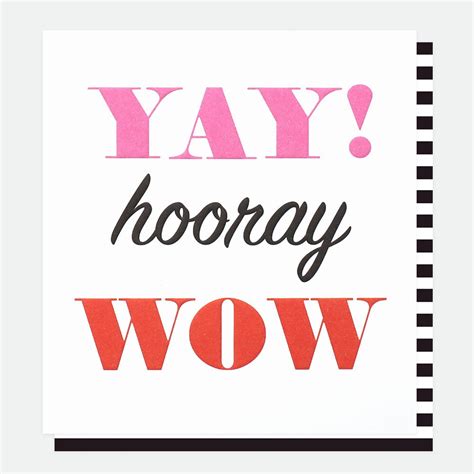 Yay Hooray Wow Congratulations Card From The Dotty House