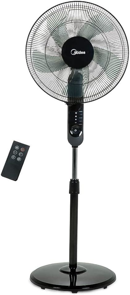 Midea Pedestal Stand Fan With Remote Control Black Inch Fs Fr