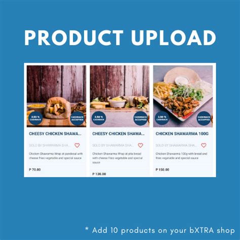 BXTRA PH Food Delivery Cashback And More Product Upload