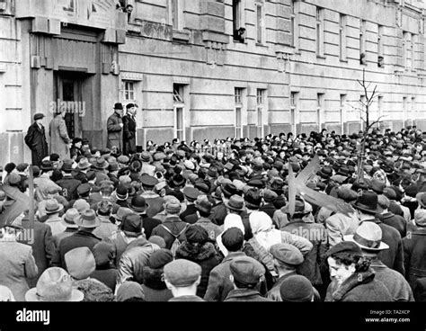 Assembly Of The Hlinka Movement In Front Of The Ministry In Bratislava