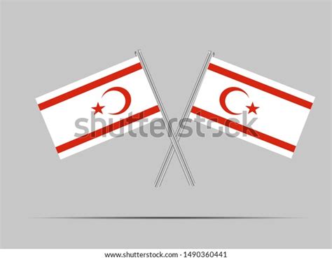 Two Metall Flagpole Beautiful National Flag Stock Vector Royalty Free