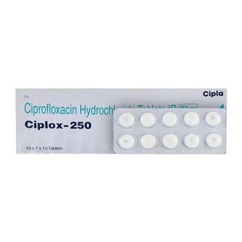 Ciprofloxacin Ciplox 250mg Tablets Box Packaging Size 10X10 At Rs