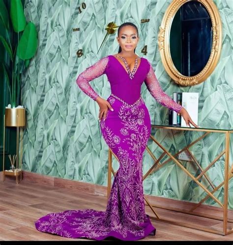 Lilac Lace Asoebi Styles 2022 Fabulous And Elegant Purple Lace Asoebi