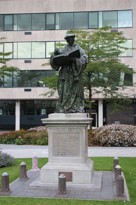 Statue of Dutch Renaissance Humanist Desiderius Erasmus in Downtown ...