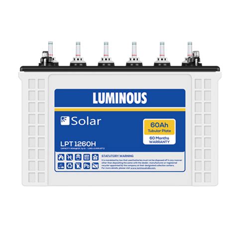 Luminous LPT1260H 60AH Solar Battery Chennai Olive Power