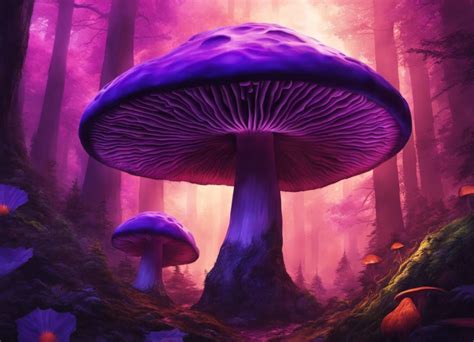 Giant Purple Mushrooms V3 Ai Generated Artwork Nightcafe Creator