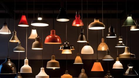 Premium Ai Image A Collection Of Lamps With Different Colors Are