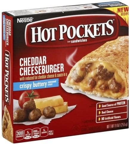 Hot Pockets Crispy Buttery Seasoned Crust Cheddar Cheeseburger Sandwiches Ea Nutrition