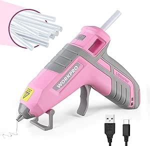WORKPRO Cordless Hot Glue Gun Upgrade Fast Preheating Smart Power