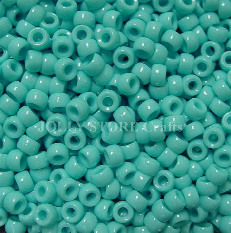 1000 Green Turquoise 65x4mm Mini Pony Beads For School Church Crafts