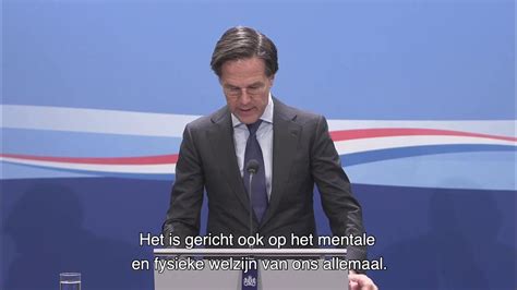 Het Inleidend Statement Van De Wekelijkse Persconferentie Van Mp Rutte