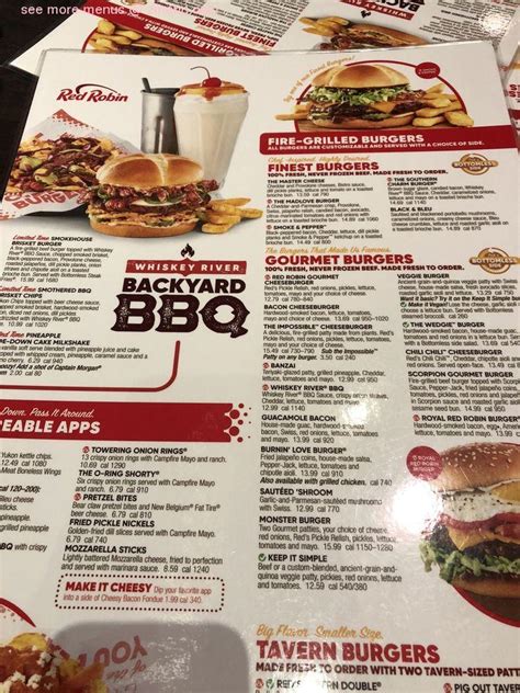 Online Menu Of Red Robin Gourmet Burgers And Brews Restaurant Houston