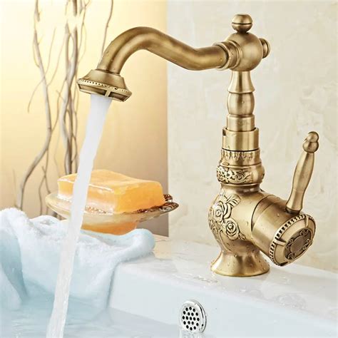 European Antique Copper Faucet Hot Tub Sink Basin Faucet Bath Hardware In Basin Faucets From