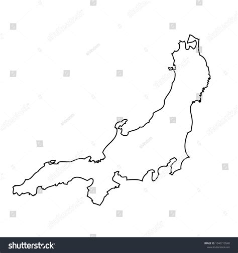 Map Black Outline Honshu Island Stock Vector (Royalty Free) 1040710540 ...