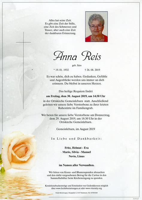 Anna Reis - Fuchs Bestattungen