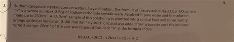 Solved Sodium carbonate crystals contain water of | Chegg.com