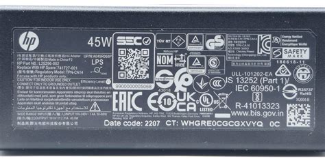 HP TPN-CA14 - 45W 19.5V 2.31A 3.0mm Blue Tip AC Adapter - CPU Medics