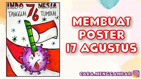 Cara Menggambar Poster Tema 17 Agustus 2021 Hut Ri 76 Tahun Ep 350