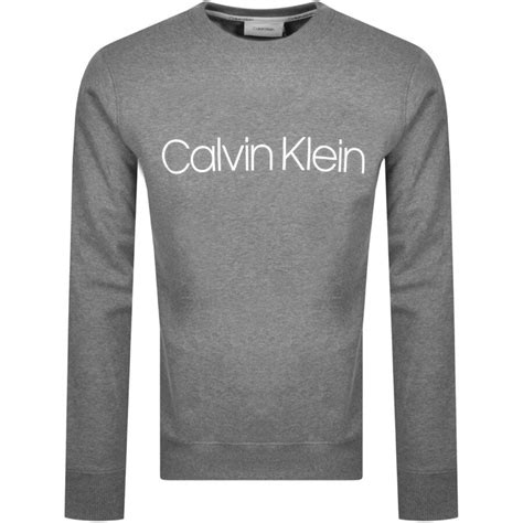 Calvin Klein Logo Crew Neck Sweatshirt Grey Mainline Menswear