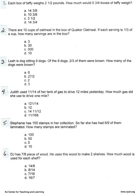 Division Of Fractions Word Problems 6th Grade