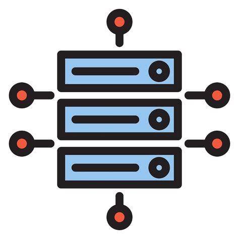 Icône Du Serveur De Données Stockage De Données Numériques Couleur
