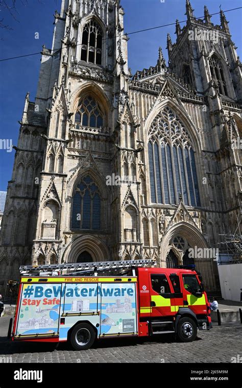 Fire Engine At York Minster Stock Photo Alamy