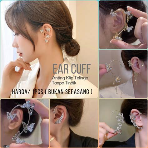 Jual Anting Klip Aksen Kupu Tanpa Tindik 1 Pcs Bukan Sepasang Ear Cuff