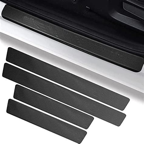 For Car Door Sill Protector Carbon Fiber Stickers Compatible With Anti