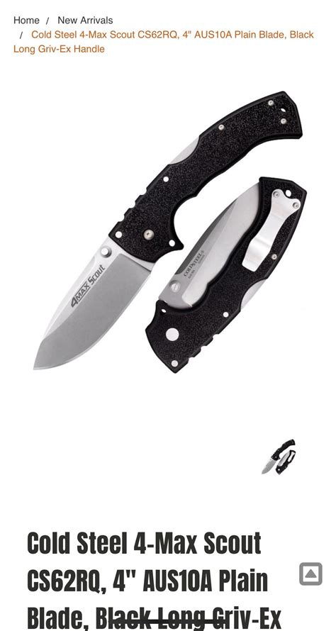 Cold steel 4-max scout on Knifeworks.com only 82.95! : r/KnifeDeals