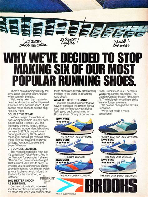 Brooks Super Villanova 1979 Vintage Sneaker Print Ad The Freakin