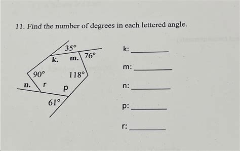 Solved Find The Number Of Degrees In Each Lettered Angle K M Chegg