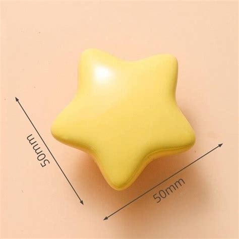 BOUTON DE MEUBLE star yellow poignée de garde robe ronde en céramique