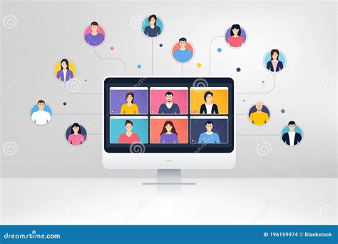 Remote Team Work From Home Virtual Video Conference Screen Online