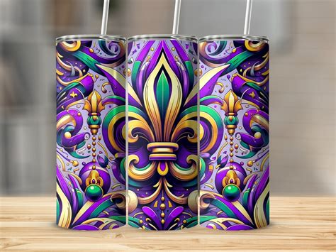 Mardi Gras Tumbler Wrap Mardi Gras PNG Mardi Gras Magic 20oz Tumbler