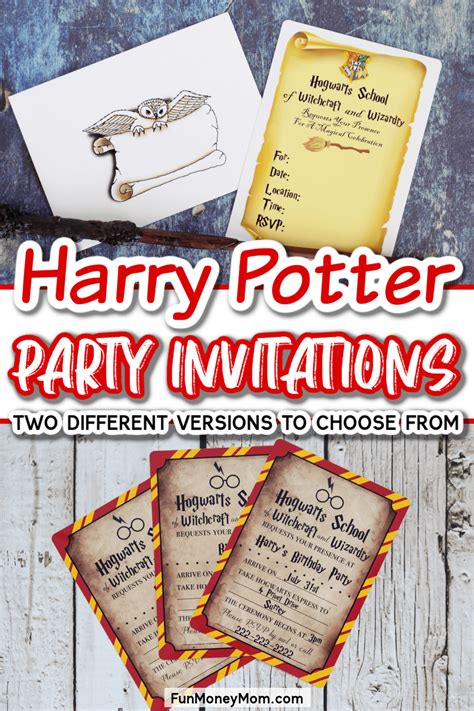 Harry Potter Invitations (free printables) | Fun Money Mom