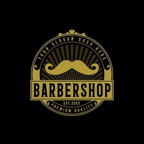 Logotipo Retr Vintage De Barbearia Modelo Vintage Vetor Premium