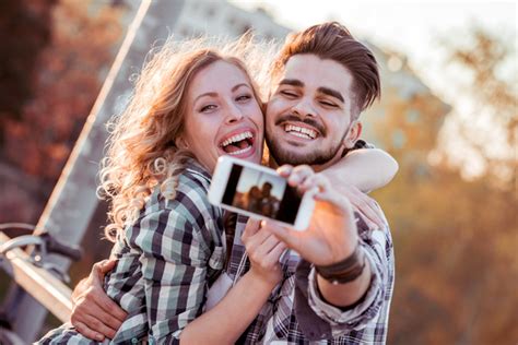 Romantic Couple Using Smart Phone Selfie Stock Photo 02 Free Download